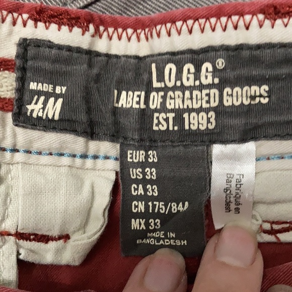 H&M Maroon Slim Chinos 33/32 - Picture 10 of 12